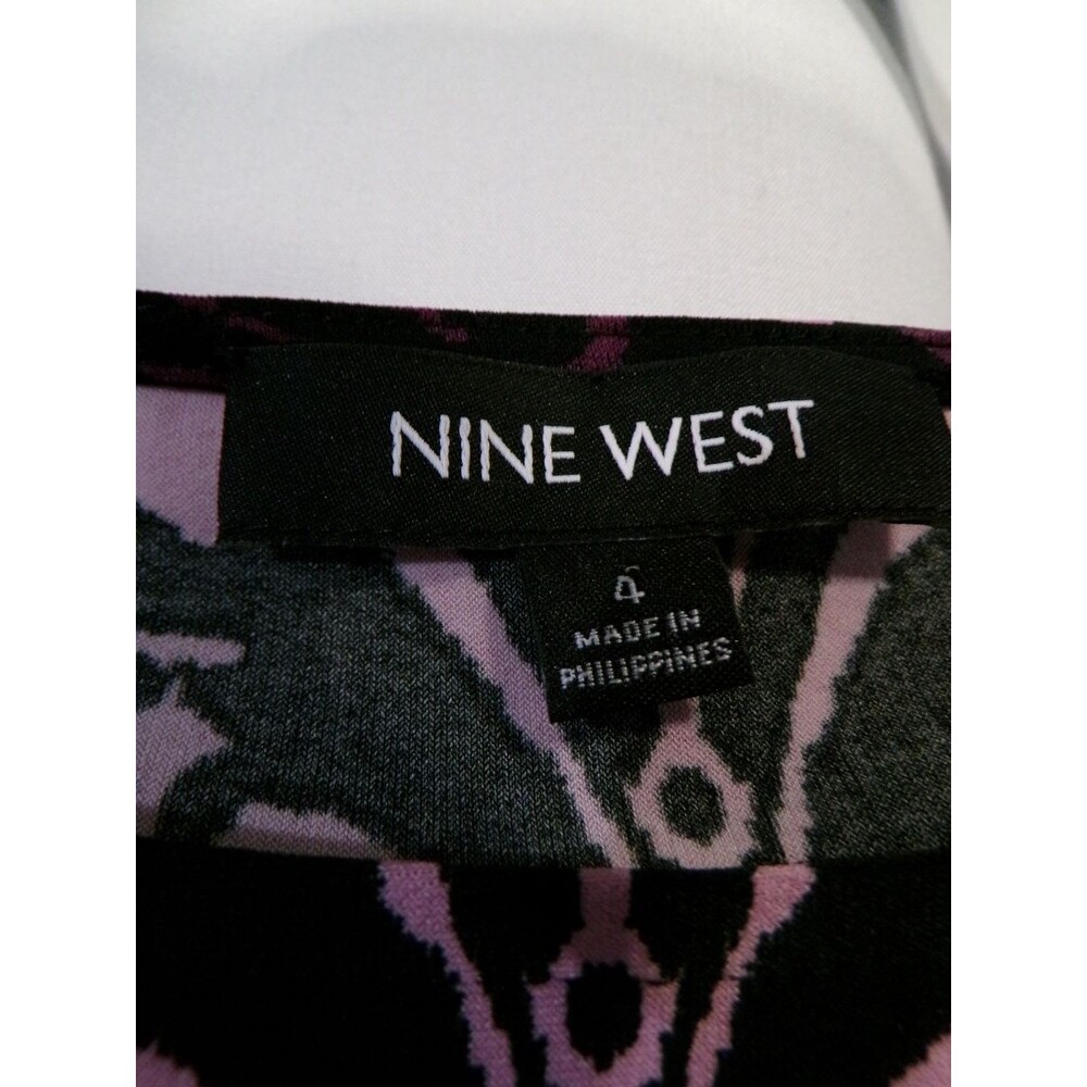 Nine West Women’s Multicolor Sheath Dress Size 4 Scoop Neck 3/4 Sleeve - Picture 3 of 5